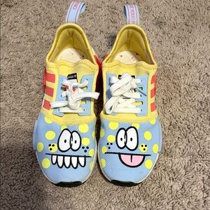 Adidas Kids Sneakers in Blue and Yellow with Cartoon Design